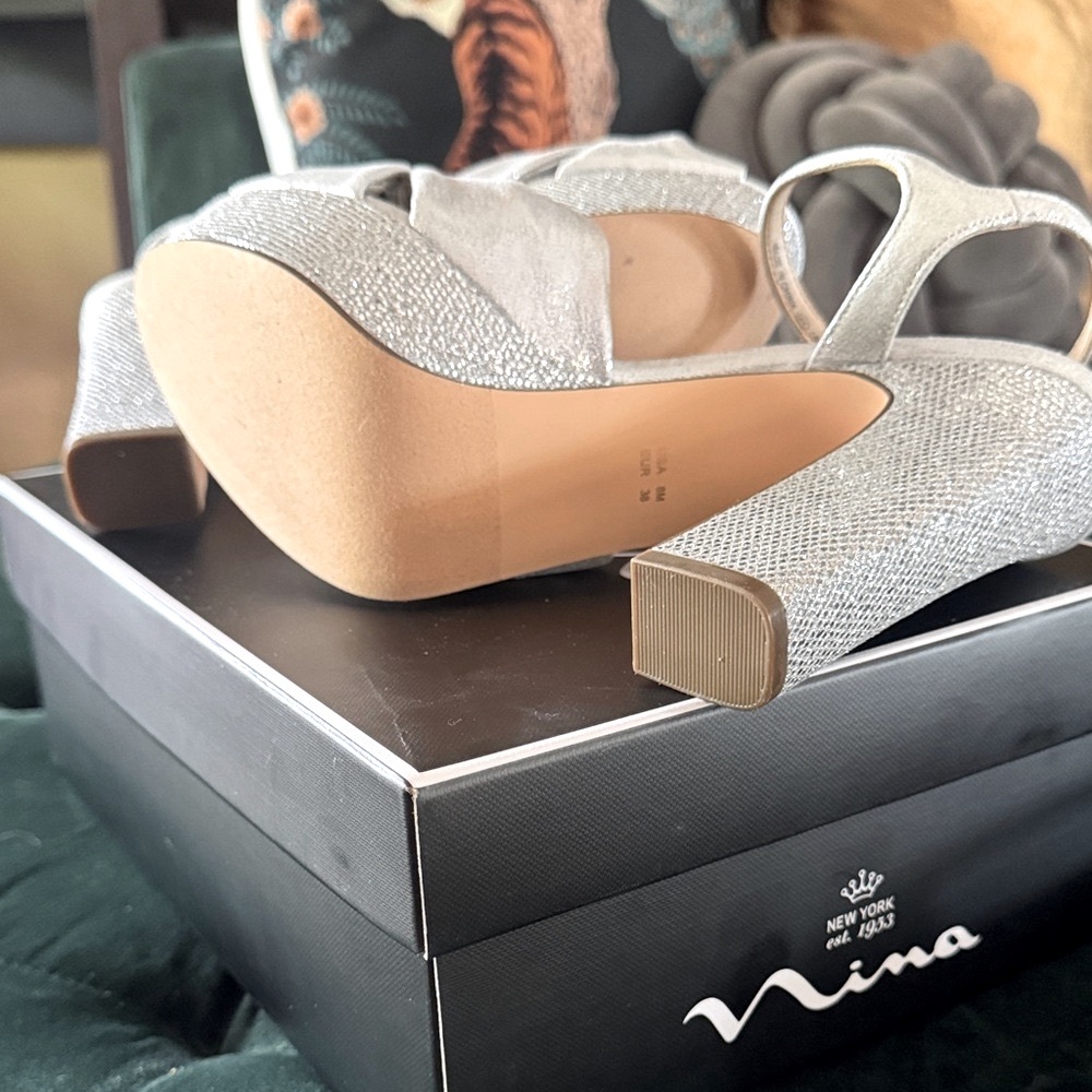 Nina Silver Sparkle Platform Heels - Picture 4 of 4
